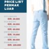 Price List Permak Luar Permak Jeans