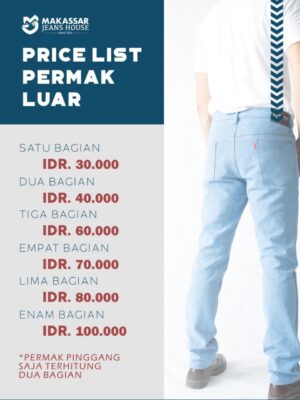 Price List Permak Luar Permak Jeans